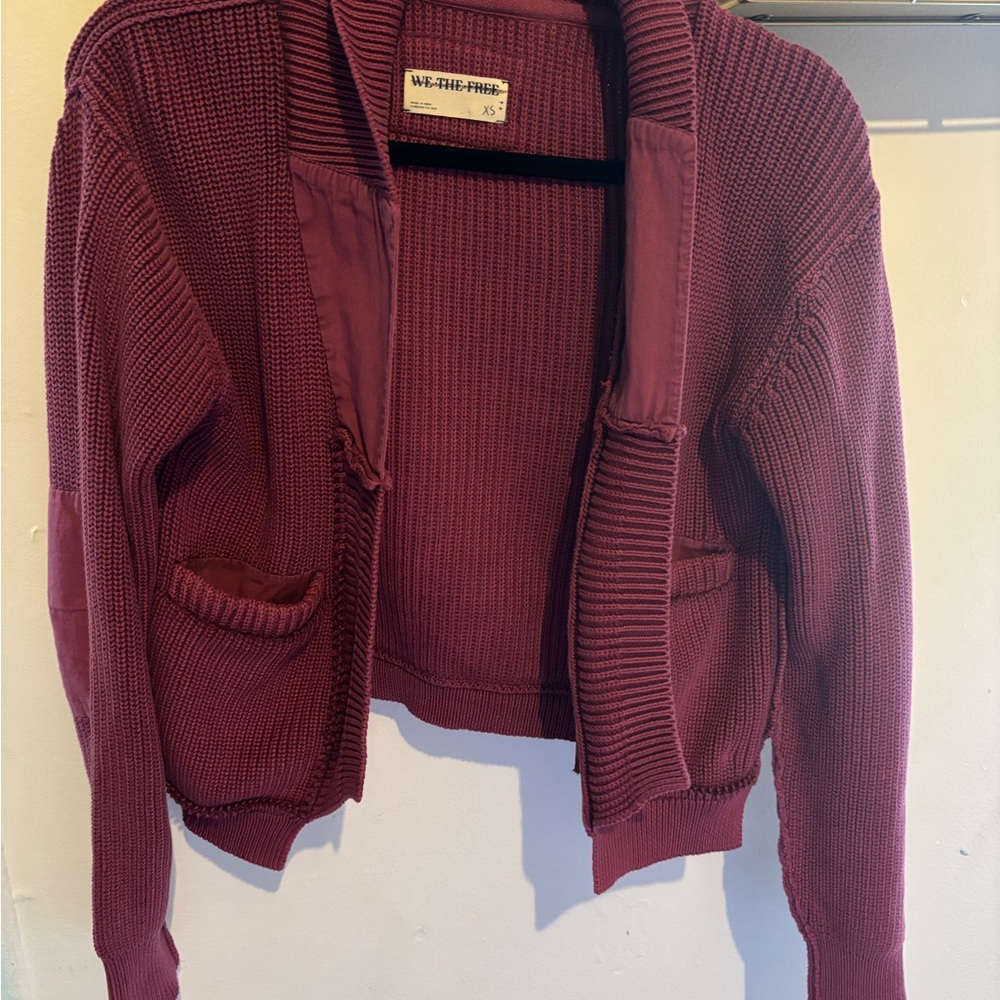 We The Free Burgundy Cardigan